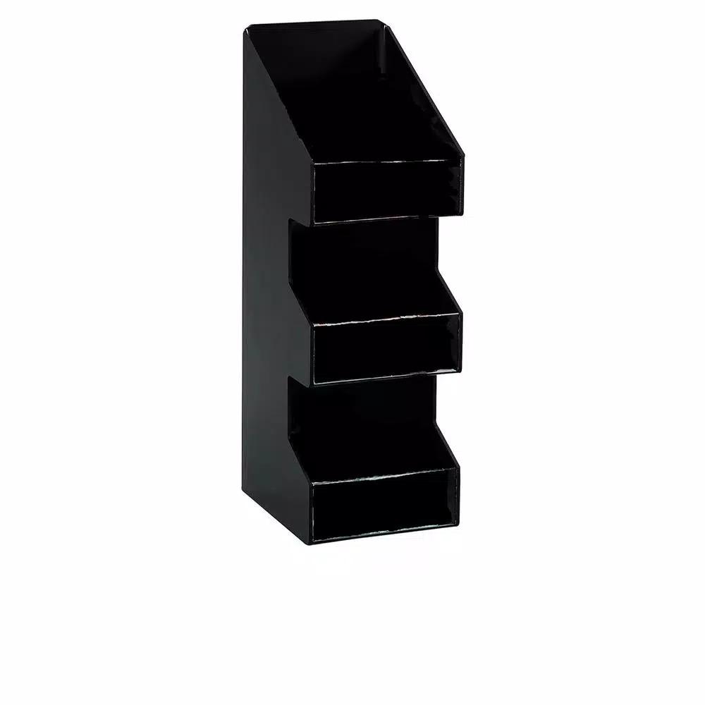 Unbranded Black 3-Section Vertical Countertop Lid and Condiment Organizer