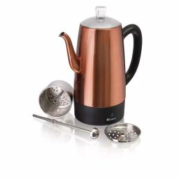 Euro Cuisine 12-Cup Copper Electric Percolator, Stainless Steel Coffee Maker thumbnail 2