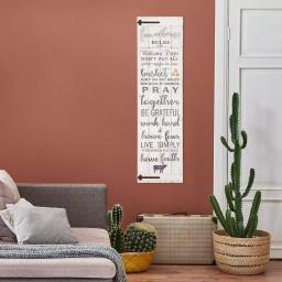 Pinnacle Patton Wall Decor Farmhouse Rules Rustic White Wood Plank Barn Door Sign, 47.5 x 13.5 in. thumbnail 1