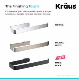 KRAUS Stelios Matte Black Solid Brass Hand Towel Ring thumbnail 6