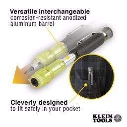 Klein Tools 4-in-1 Precision Electronics Pocket Multibit Screwdriver with Cushion-Grip Handle thumbnail 3