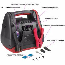 Smartech Products Smartech JSL-1250 Portable Power Station with 1250 Amp Jump Starter and 150 PSI Air Compressor thumbnail 3