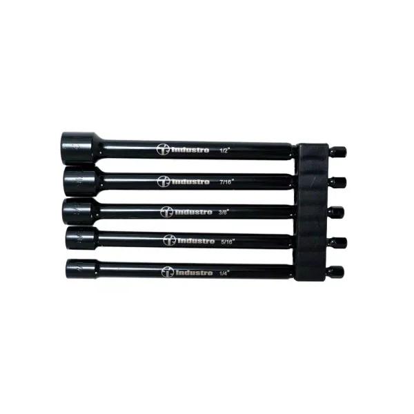 Industro 5-Piece SAE Magnetic Power Nut Setter Set, 1/4 in. to 1/2 in., S2 Steel