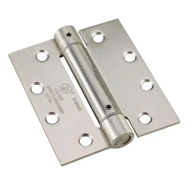 Onward 4 in. x 4.5 in. Adjustable Spring Butt Hinge, Brushed Nickel Steel
