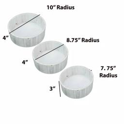 Admired By Nature 10 in. Light Grey Wash Round Wood Crate Set of 3 - Decorative Farmhouse Storage Boxes thumbnail 2