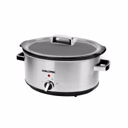 KALORIK 6.5 Qt. Stainless Steel Slow Cooker with Removable Stoneware and Glass Lid thumbnail 1