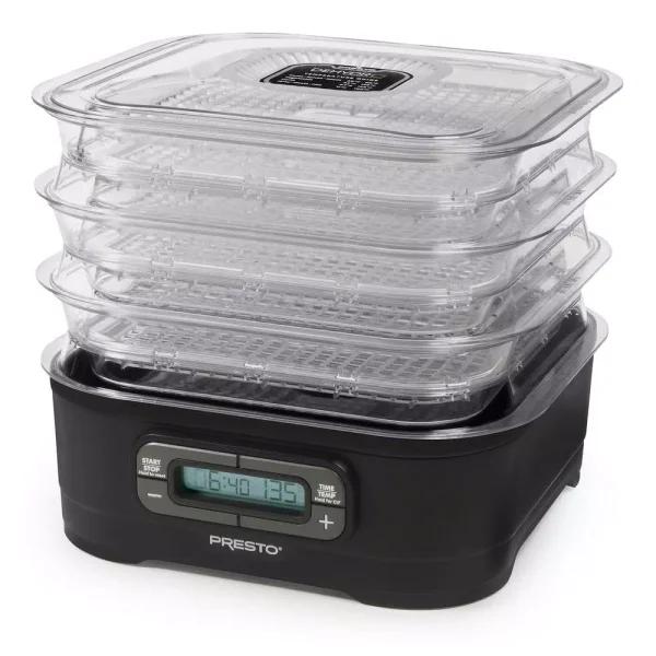 Presto Dehydro Digital Food Dehydrator with 6 Transparent Trays, 750W, Black