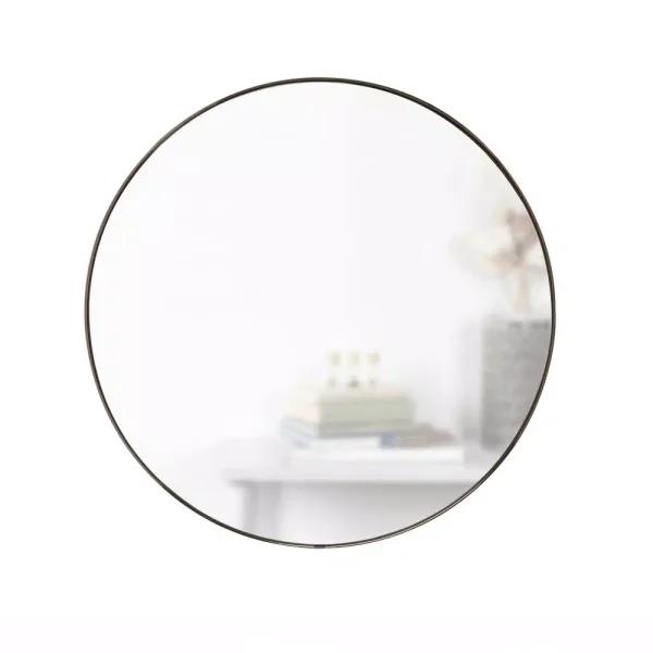 Umbra Hubba Round Contemporary Wall Mirror, Metallic Titanium, 34 in.