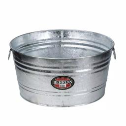 Behrens 11 Gallon Hot Dipped Galvanized Steel Round Utility Tub & Planter thumbnail 1