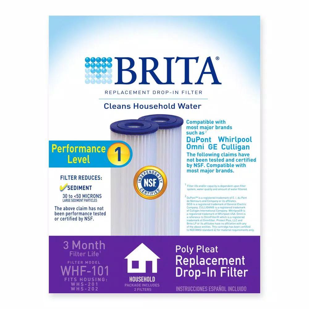 Brita Universal Poly Pleat Whole House Water Filter Cartridge, 10 in., 2-Pack