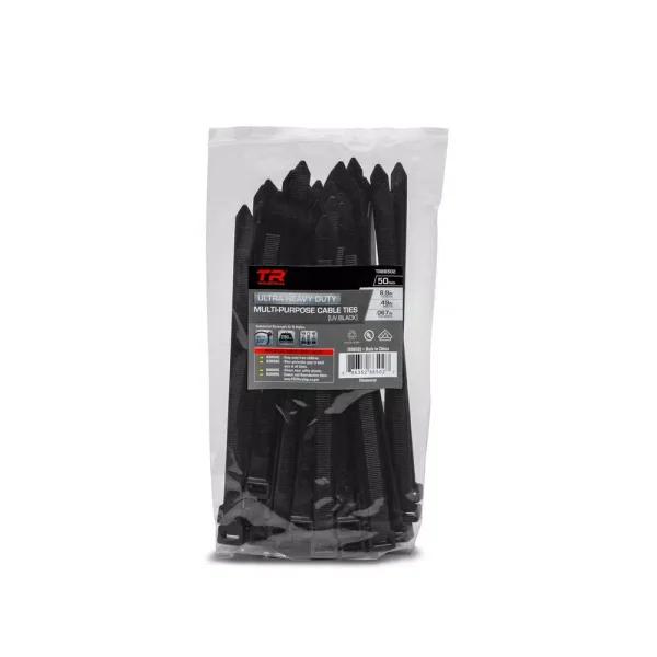 TR Industrial 8.9 in. Ultra Heavy-Duty UV Resistant Cable Ties, 250 lb. Tensile Strength (50-Pack)