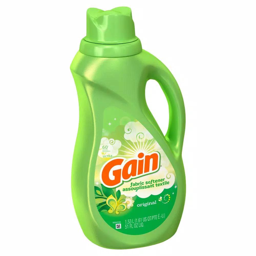 Gain Original Scent Liquid Fabric Softener, 51 oz (60 Loads), 8-Pack