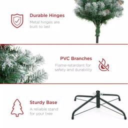 Best Choice Products 9 ft. Unlit Flocked Virginia Pine Artificial Christmas Tree with Pine Cones and Holly Berries thumbnail 6