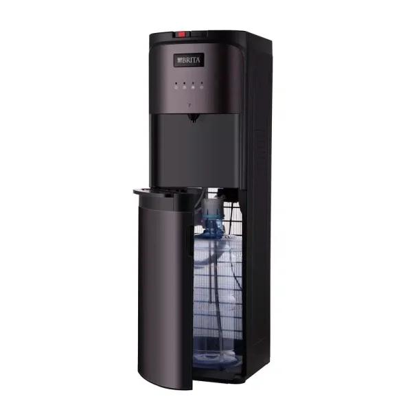 Brita Bottom-Loading Water Cooler with Built-In Filter, Black Stainless Steel, Hot and Cold