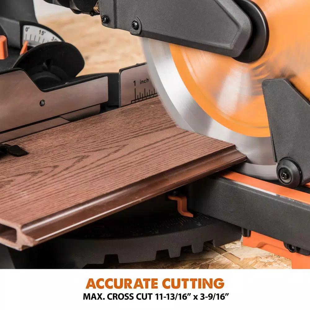 Evolution Power Tools Evolution R255SMS+ 10 in. 15 Amp Sliding Compound Miter Saw with Multi-Material Blade