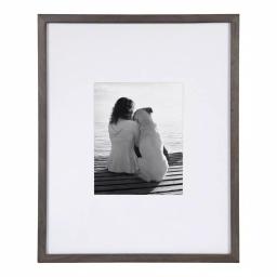 DesignOvation Gallery Wood Picture Frame Set of 2, Gray, 16x20 matted to 8x10 thumbnail 2