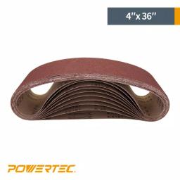 POWERTEC 4 in. x 36 in. Aluminum Oxide Sanding Belt Assortment, 18-Pack (60-400 Grit) thumbnail 3
