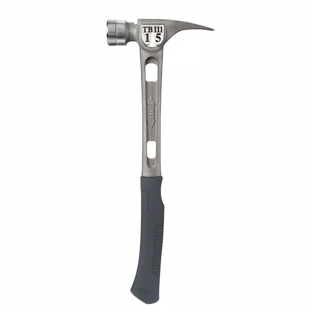 Stiletto Ti-Bone 15 oz. Titanium Smooth Face Hammer with 18 in. Curved Handle