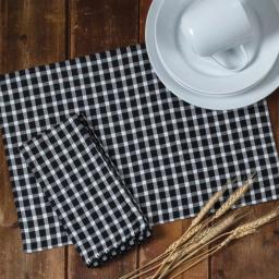 Kay Dee Black and White Cotton Gingham Placemats, Set of 4, Farmhouse Style thumbnail 2