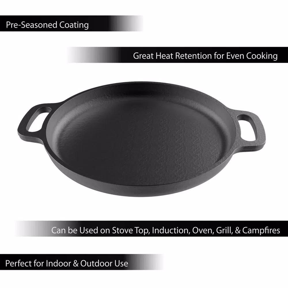 Classic Cuisine 13.25 in. Pre-Seasoned Cast Iron Pizza Pan