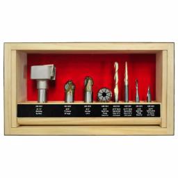 Powermatic PM-RBS 8-Piece CNC Carbide Router Bit Set for 2D and 3D Carving thumbnail 1