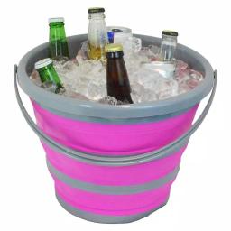 Southern Homewares 2.65 Gal. Pink Collapsible Silicone Bucket Deluxe - Heavy Duty Storage Pail thumbnail 3