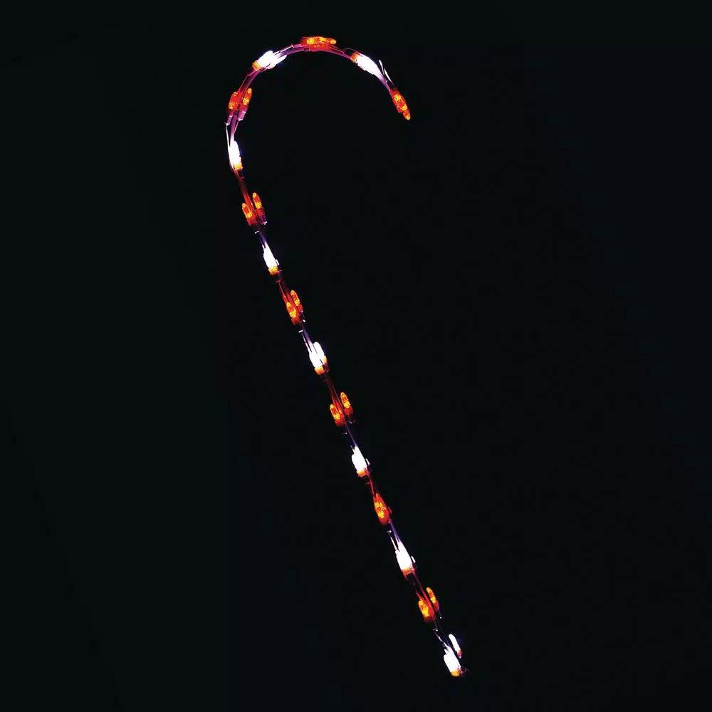 HOLIDYNAMICS HOLIDAY LIGHTING SOLUTIONS 42 in. Holidynamics Christmas LED Candy Cane Single Bar Outdoor Lighted Sculpture