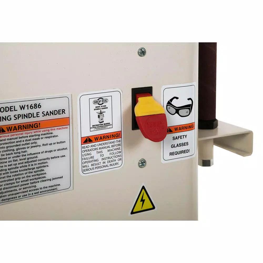 Shop Fox W1686 1 HP Oscillating Spindle Sander with 25.25 in. Cast-Iron Table