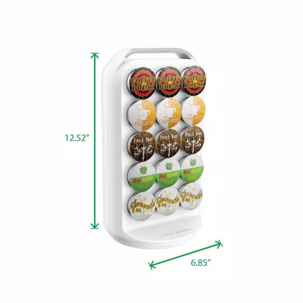 Mind Reader Apollo 30-Capacity White K-Cup Storage and Coffee Pod Carousel for Keurig