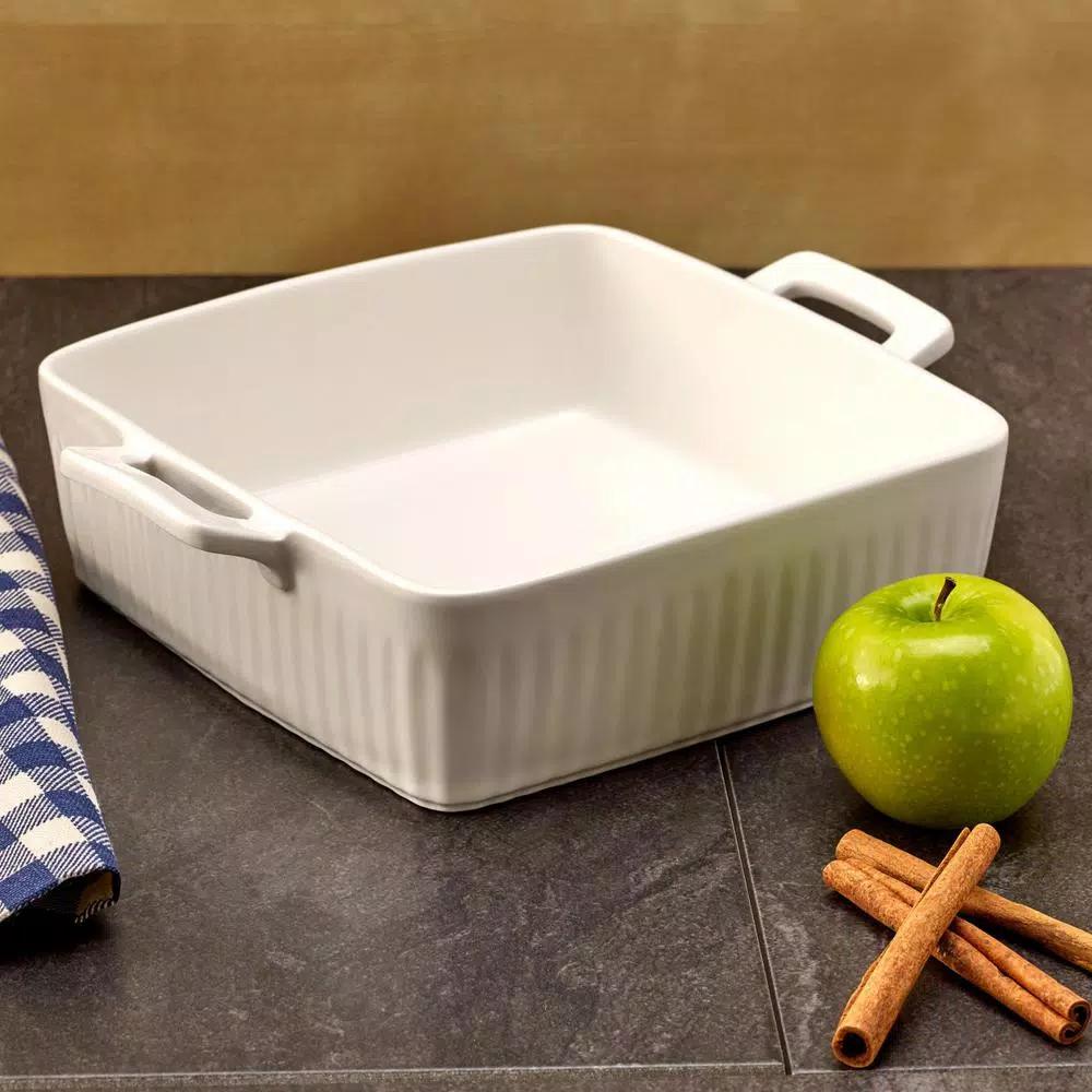 Over and Back Nolita Large Square Porcelain Baker, White