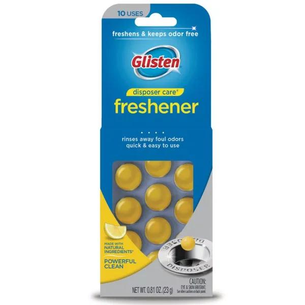 SUMMIT BRANDS Glisten Disposer Care Lemon Scent Garbage Disposal Cleaner & Freshener, 10-Count