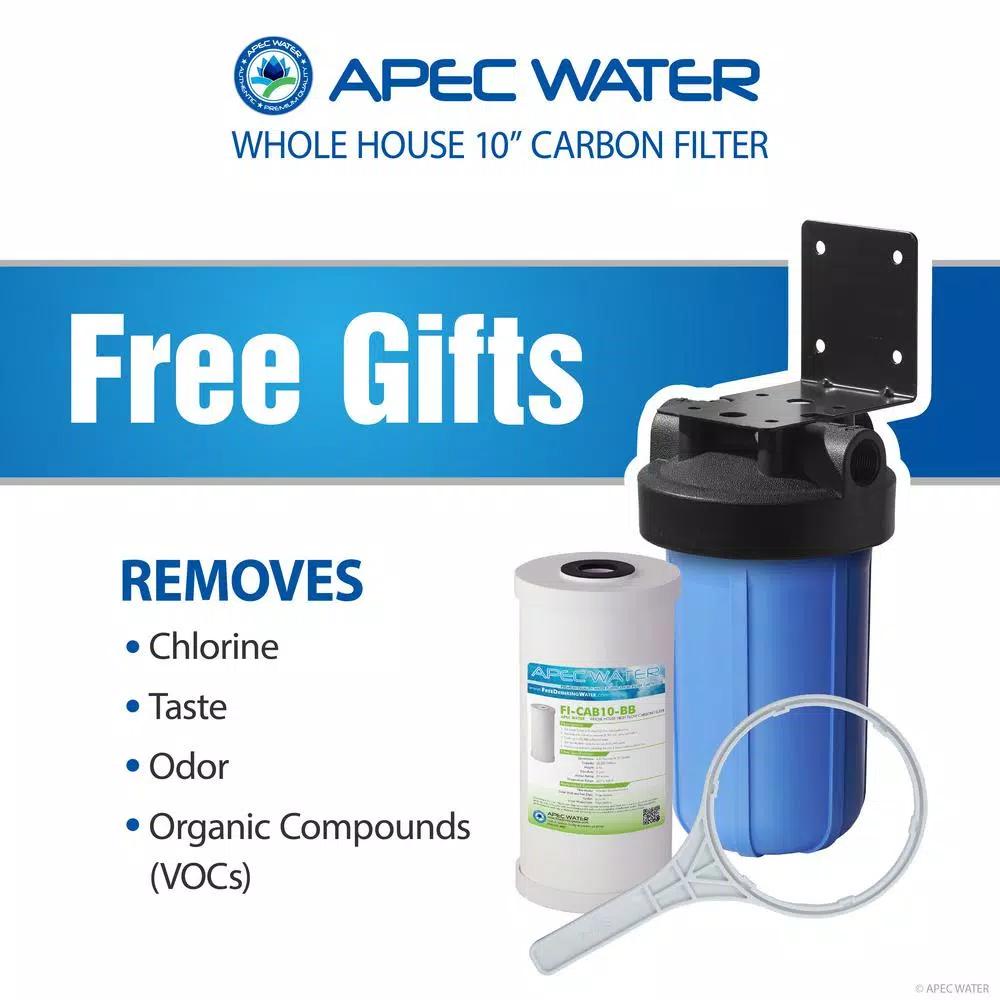 APEC Water Systems Futura 10 GPM Salt-Free Whole House Water Softener System with Pre-Filter and Protective Neoprene Coat