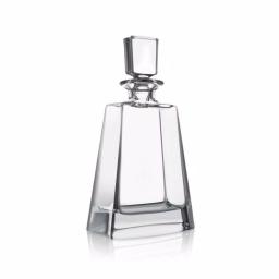 JoyJolt Luna Crystal Whiskey Decanter with Stopper, 23.5 oz Clear Rectangular Glass Decanter thumbnail 1