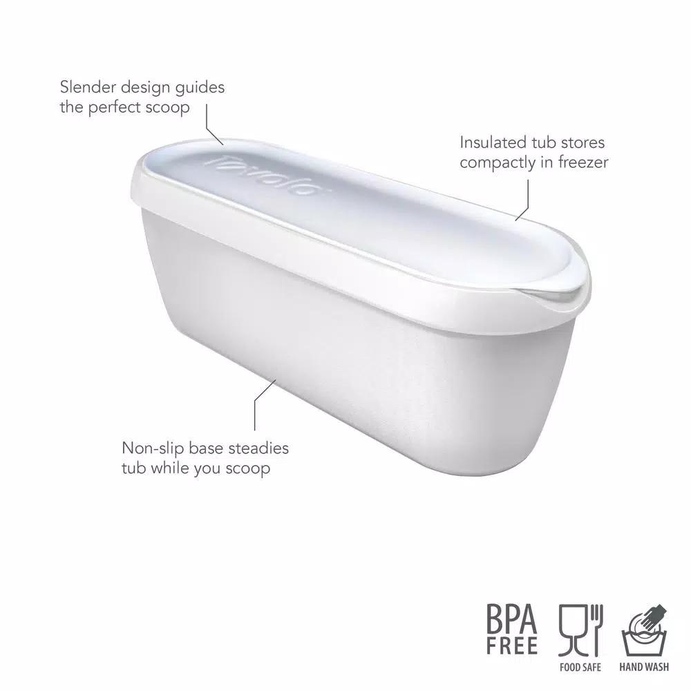 Tovolo Glide-A-Scoop 1.5 Qt. Ice Cream Tub, Insulated Airtight Reusable Freezer Container with Non-Slip Base