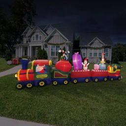 Fraser Hill Farm 6 ft. Santa on Christmas Express Inflatable Holiday Decoration thumbnail 4