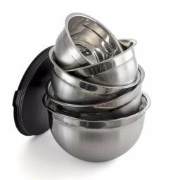 MegaChef MegaChaf 5-Piece Stainless Steel Mixing Bowl Set with Lids thumbnail 2