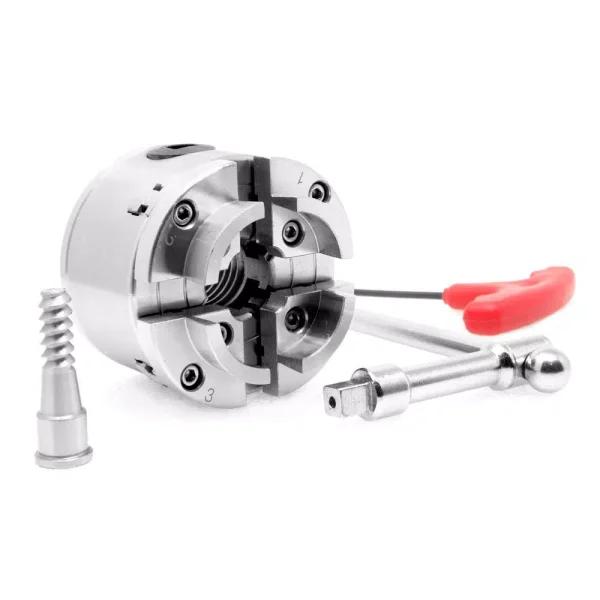 WEN 2.75 in. 4-Jaw Self-Centering Keyed Lathe Chuck Set with 1 in. x 8 TPI Thread