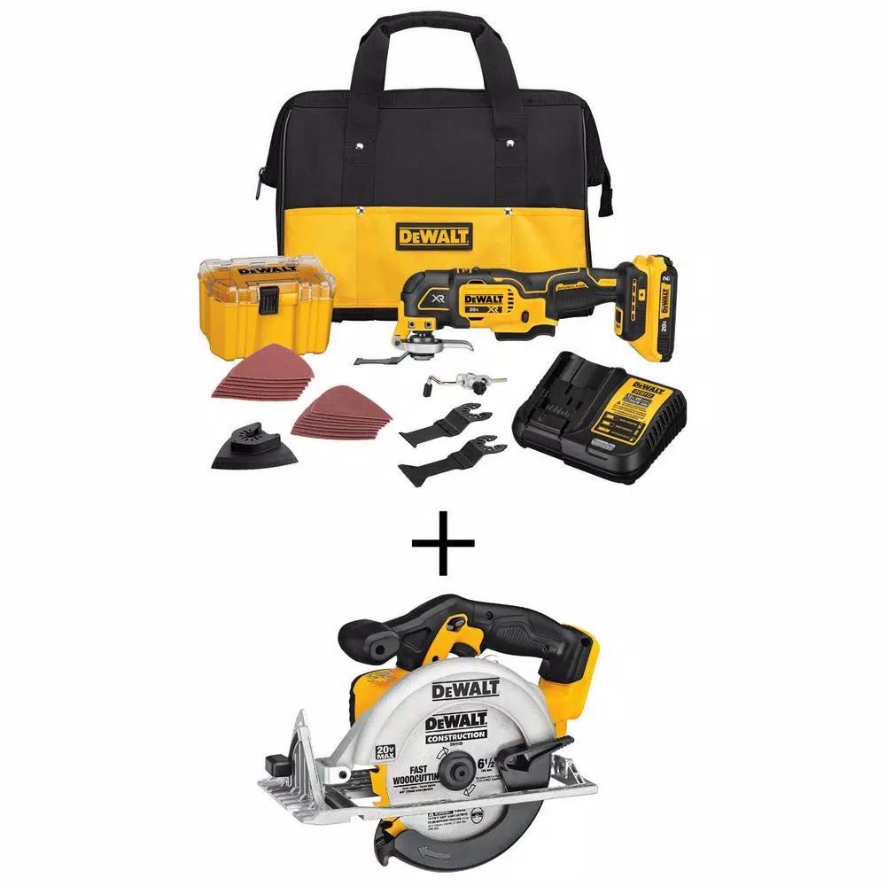 DEWALT 20V MAX XR Cordless Brushless Oscillating Multi-Tool & 6-1/2 in. Circular Saw Kit