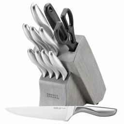 Chicago Cutlery Clybourn 12-Piece German Stainless Steel Knife Set with Grey Wood Block thumbnail 4