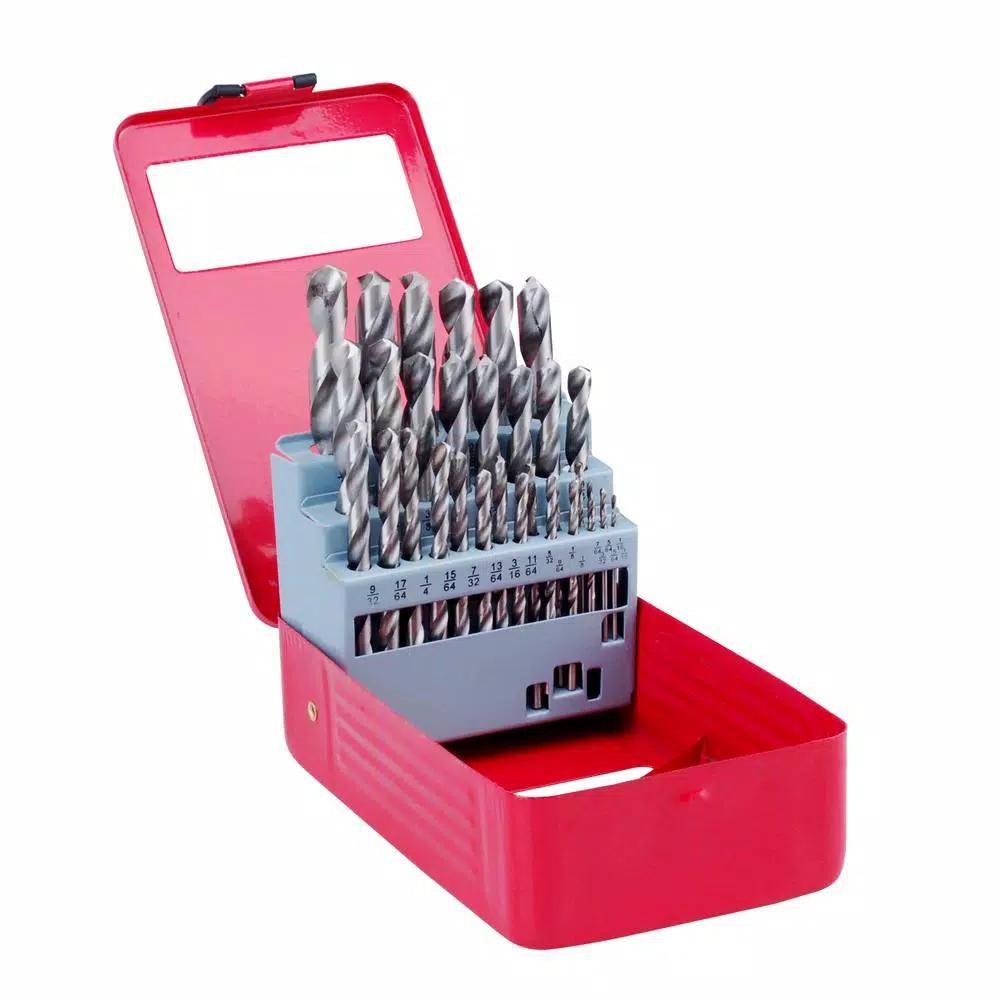 Professional Woodworker 33-Piece HSS High Speed Steel Drill Bit Set with Metal Storage Case