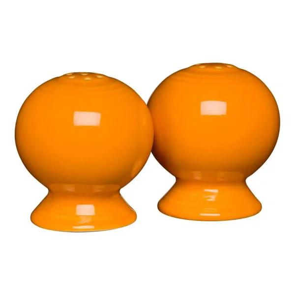 Fiesta Butterscotch Ceramic Salt and Pepper Shaker Set, 2-Piece Concentric Ring Design