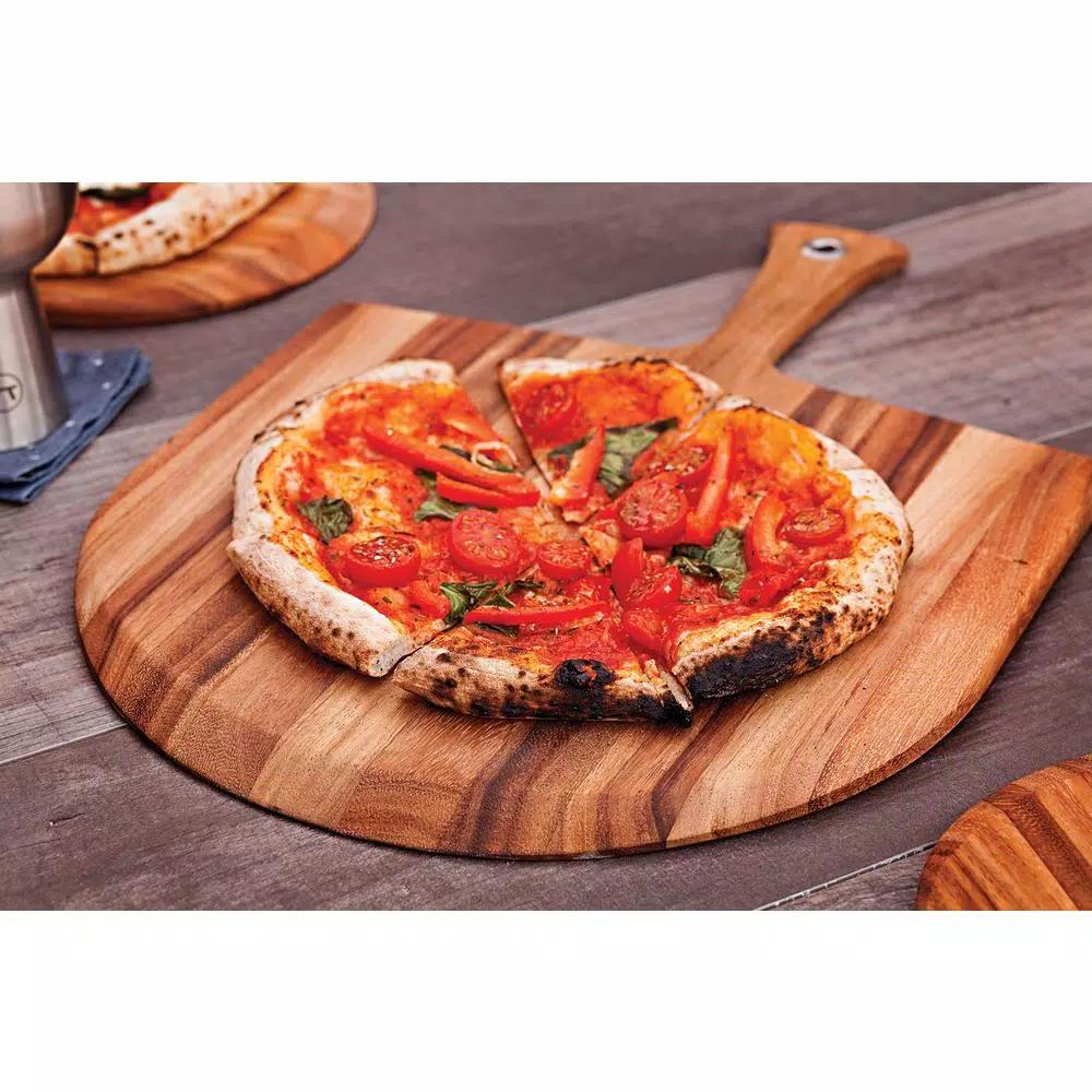 Ironwood Gourmet Acacia Wood Pizza Peel - 14 Inch Serving Board & Pizza Tool