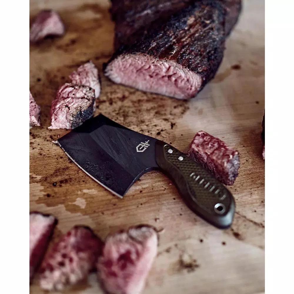 Gerber Tri-Tip Mini Cleaver 3 in. Fixed Blade Knife with Multi-Mount Sheath