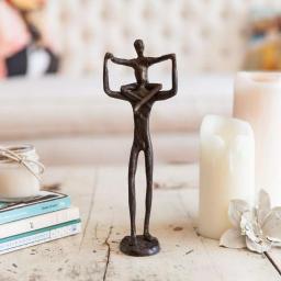 Danya B Proud Father and Child Bronze Sculpture - Handcrafted Sand Cast Metal Statuary thumbnail 1