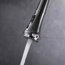 Vanity Art Chrome Single-Handle Pull-Down Kitchen Faucet with 360 Degree Swivel Spout thumbnail 3