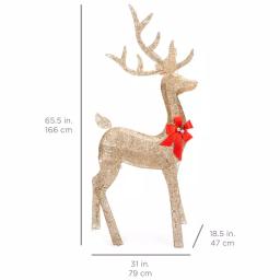 Best Choice Products 65.5 in. 3D Pre-Lit Christmas Reindeer Yard Decoration with 150 Warm White Incandescent Lights thumbnail 7