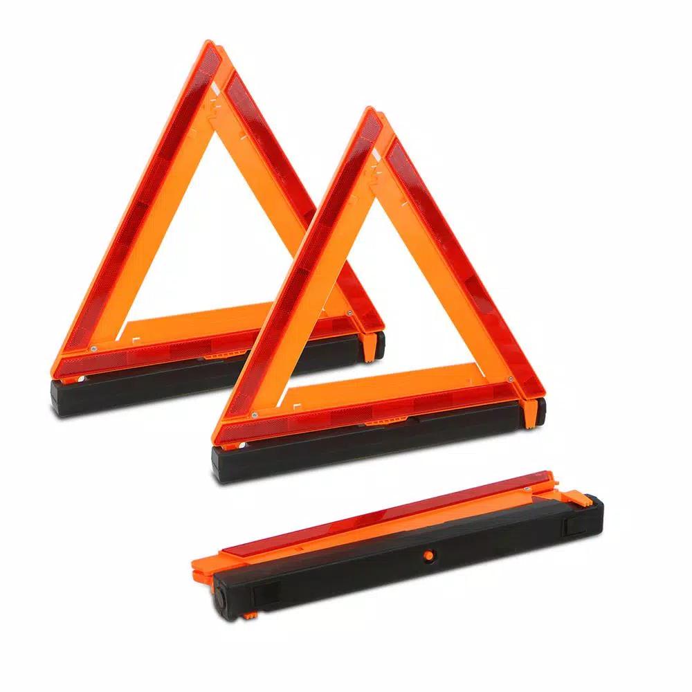 Stark 3-Pack Roadside Folding Safety Triangle Reflector Warning Kit, DOT Approved