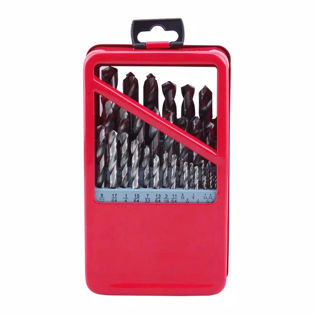Professional Woodworker 33-Piece HSS High Speed Steel Drill Bit Set with Metal Storage Case