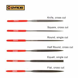 Gyros 5-1/2 in. 6-Piece Needle File Set with Rubber Grip Handles thumbnail 2
