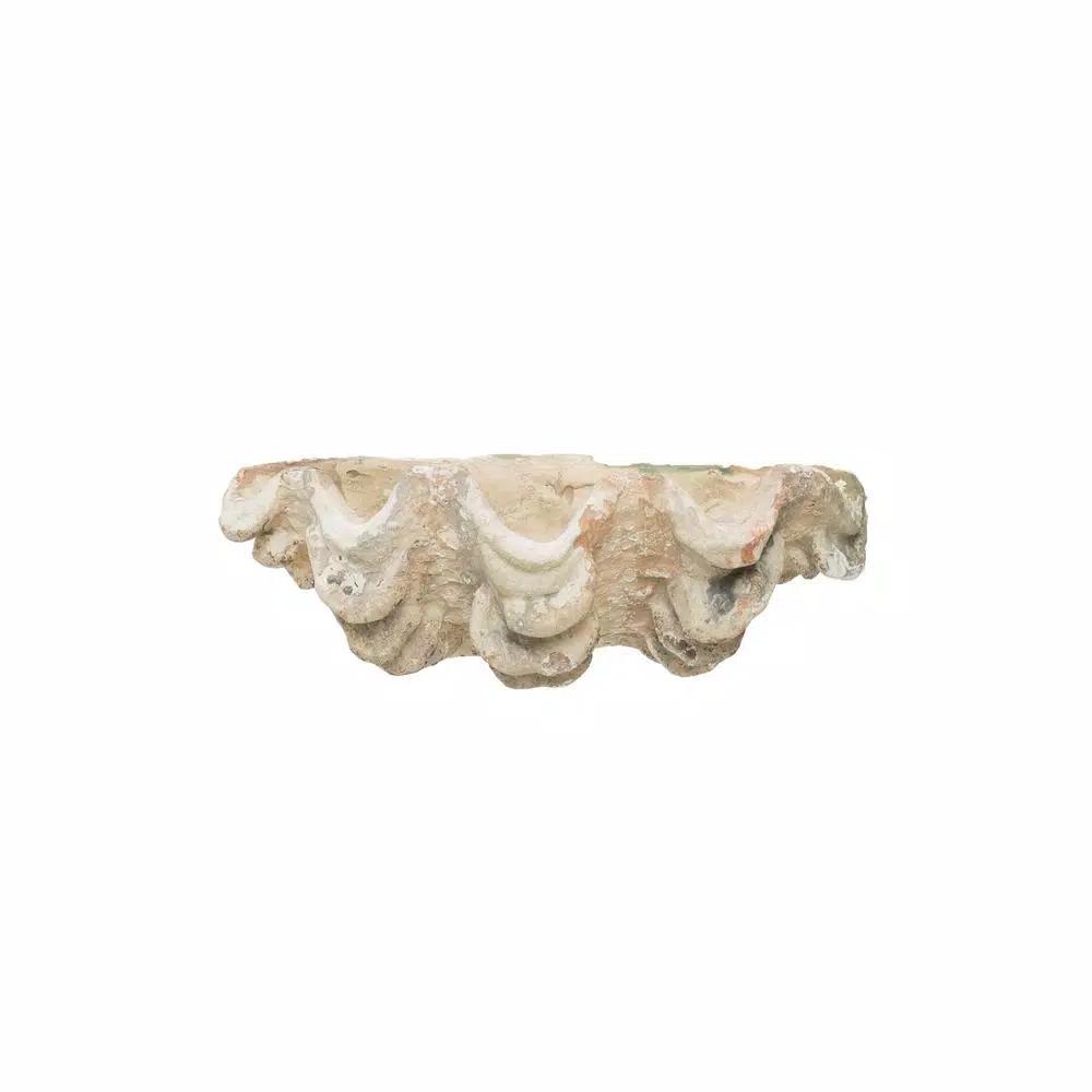 3R Studios Coastal Style Shell Shaped Ceramic Figurine - Gray Decorative Dish